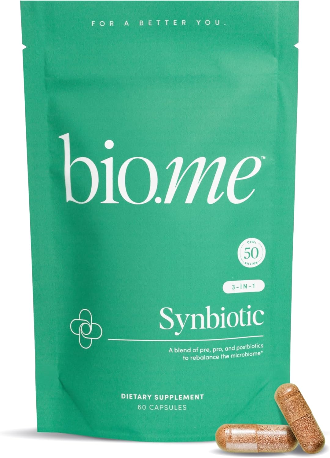 Synbiotic - 3-in-1 Prebiotics and Probiotics for Digestive Health & Immune Support, Men & Womens Probiotics and Prebiotics - Non-GMO Pre Pro Post Biotics for Women & Men - Vegan - 60 Capsules