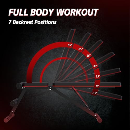 Weight Bench Press, Adjustable Workout Bench for Home Gym, Incline Decline Strength Training