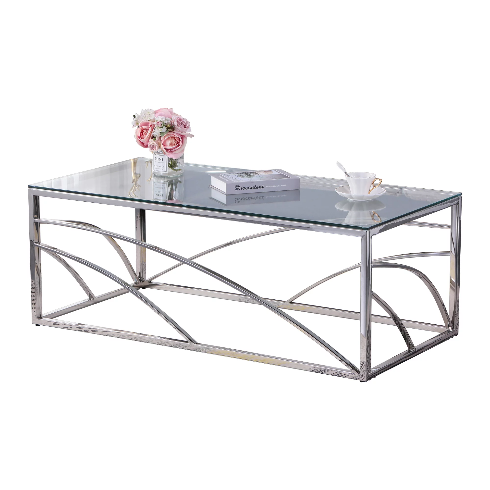 Modern Glass Coffee Table - 131*71*19.5 cm; 51.57*27.95*7.67 inch - Elevate with Sophistication