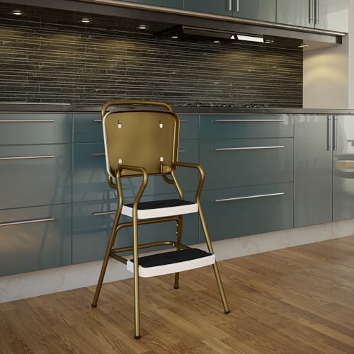 Cosco Stylaire Chair and Step Stool, 1-Pack, Black