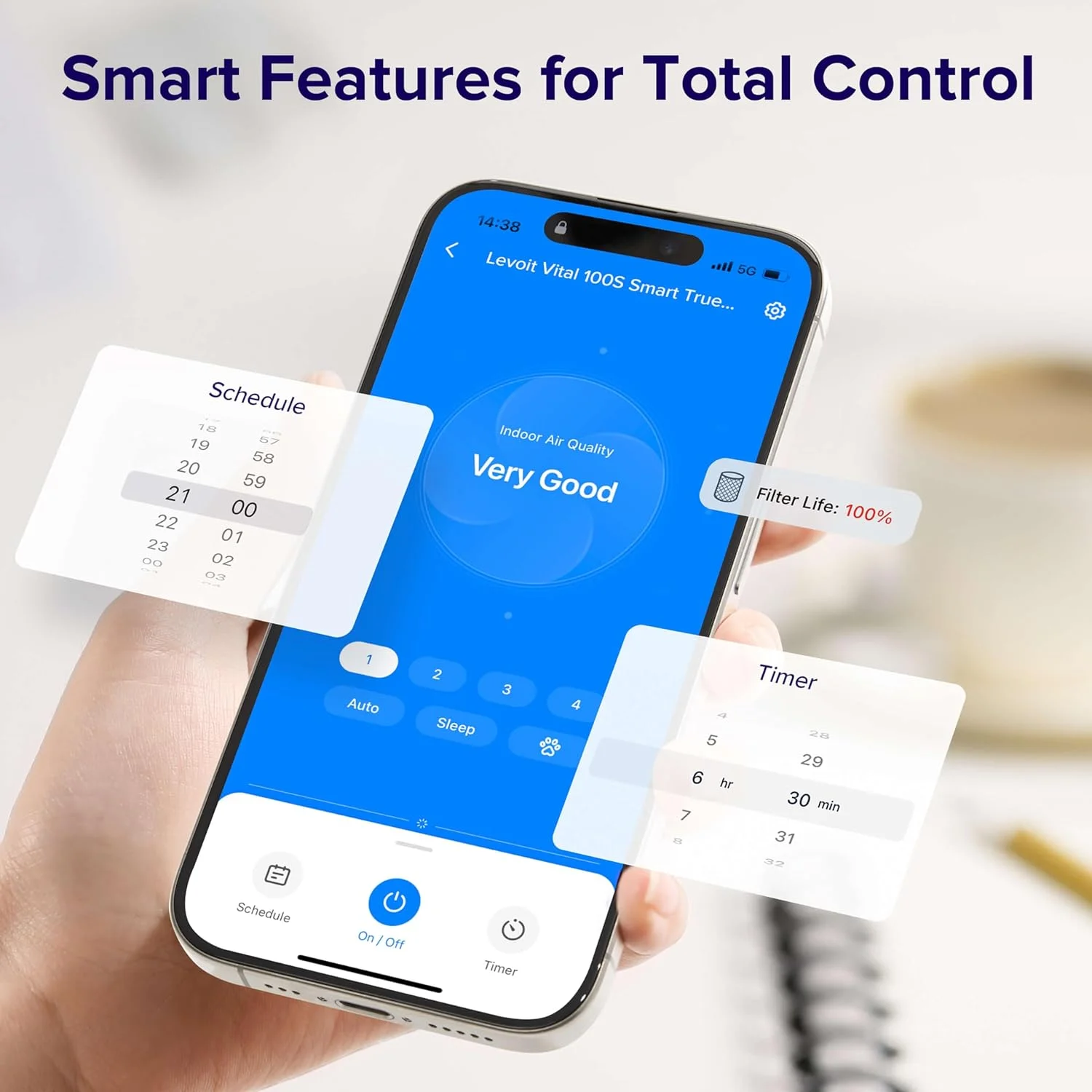 Levoit Air Purifier,Vital 100S,1110 sq ft