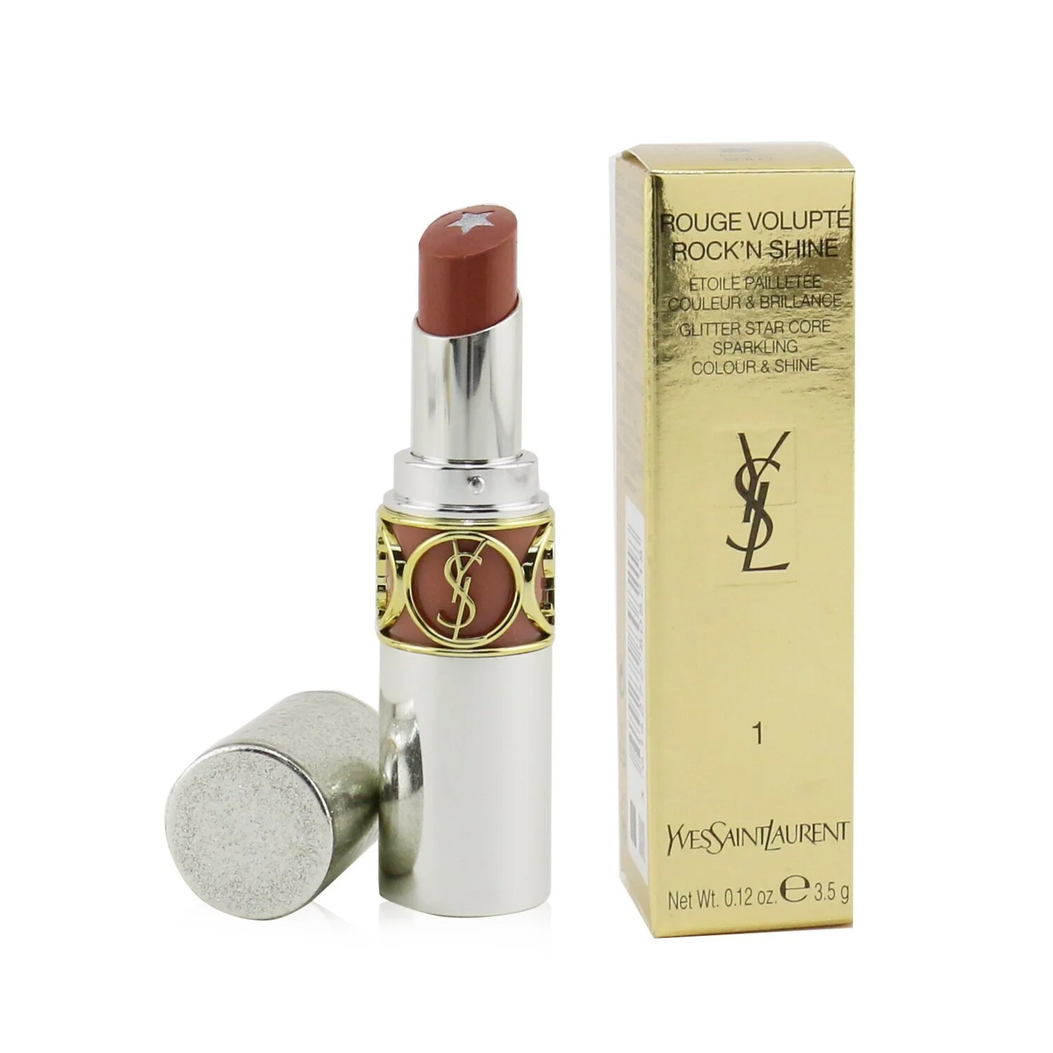 Yves Saint Laurent Rouge Volupte Rock'N Shine Lipstick - # 01 Nude Solo  3.5g/0.12oz