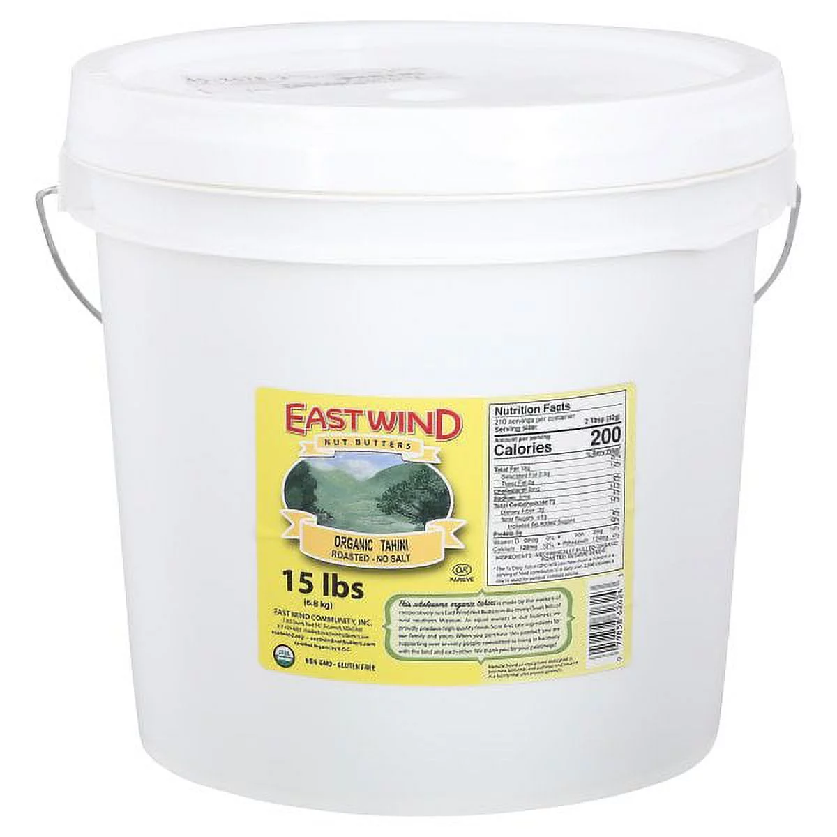 East Wind 100% Roasted Sesame No Salt Tahini - 15 lb. (1x15 #)