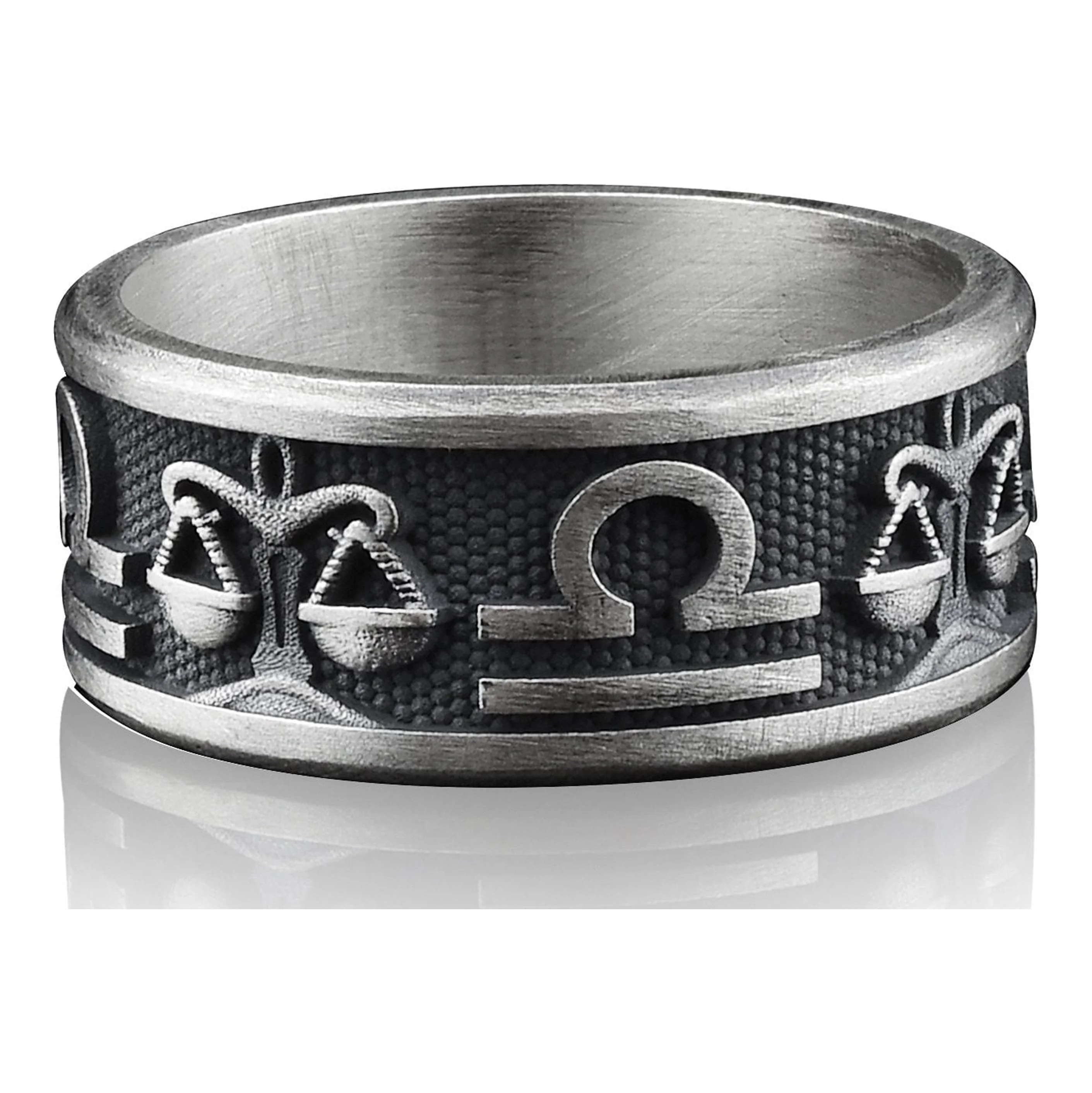 Libra 925 Silver Men Wedding Band Ring, Sterling Silver Personalized Jewelry, Celestial Ring, Zodiac Ring, Astrology Ring, Best Man Gift