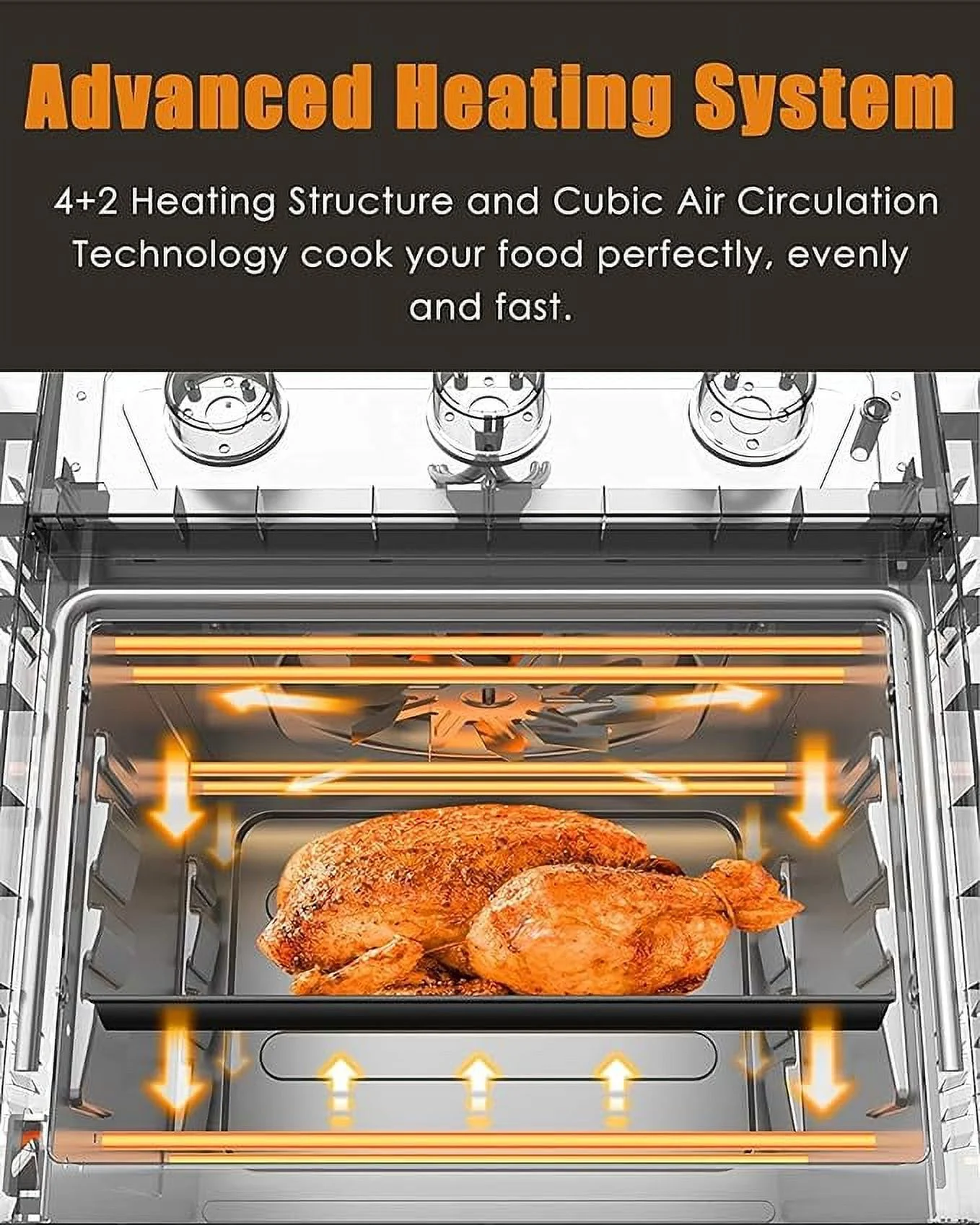 Pre-Owned WEESTA Air Fryer Toaster Oven 5 in 1 Multi-Functional Air Fry 19 Quart - GRAY (Fair)