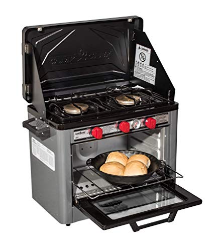 Camp Chef Deluxe Outdoor Camp Oven - Stainless Steel, Insulated Oven Box, Matchless Ignition - Charcoal Gray (COVEND)