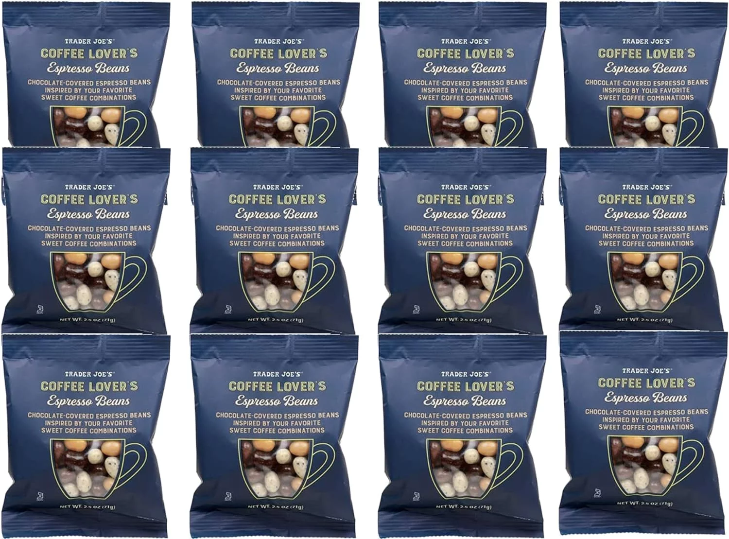 Coffee Lover's Chocolate-Covered Assorted Espresso Beans - 12 Count (2.5 Oz Ea)