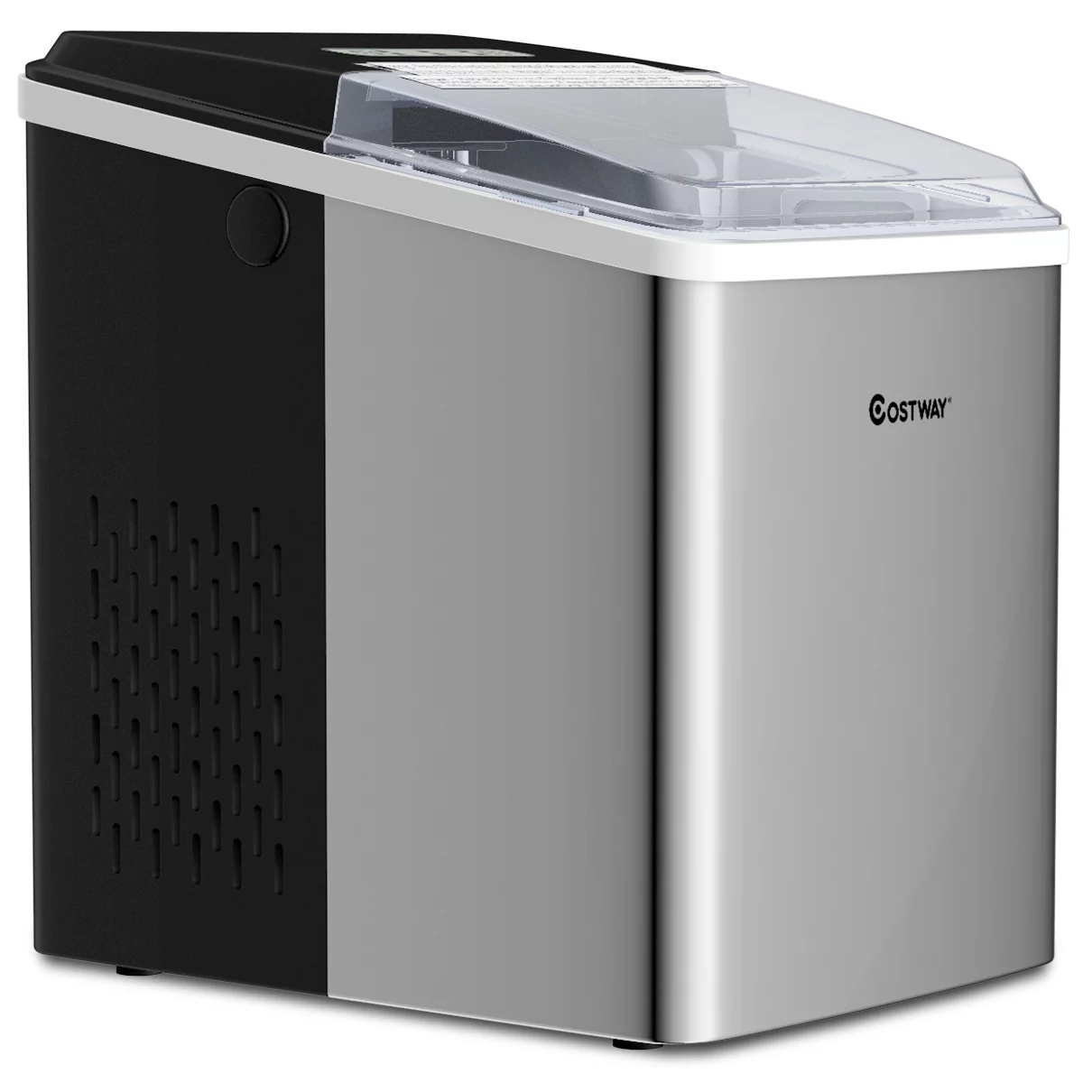 Costway Stainless Steel Ice Maker Countertop 26Lbs/24H Self-Clean Function W/Scoop New