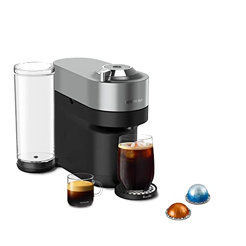 Nespresso Vertuo POP+ Deluxe Coffee and Espresso Machine by Breville with Milk Frother, Titan Medium