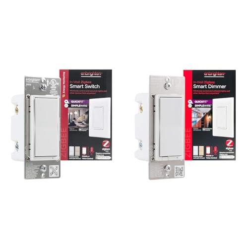 Enbrighten Zigbee Smart Light Switch, QuickFit & SimpleWire, Pairs Directly with Echo Show 10, Echo Studio, Eero Pro 6, Alexa & Google Assistant, Smart Light Switch, 43078