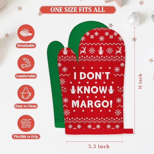 Christmas Vacation Kitchen Decor, 2Pcs Funny Holiday Oven Mitts Pot Holders, Griswold Family Christmas Vacation Merchandise Gifts, Cute Xmas Cookie Bag Kitchen Cooking Baking BBQ Gloves