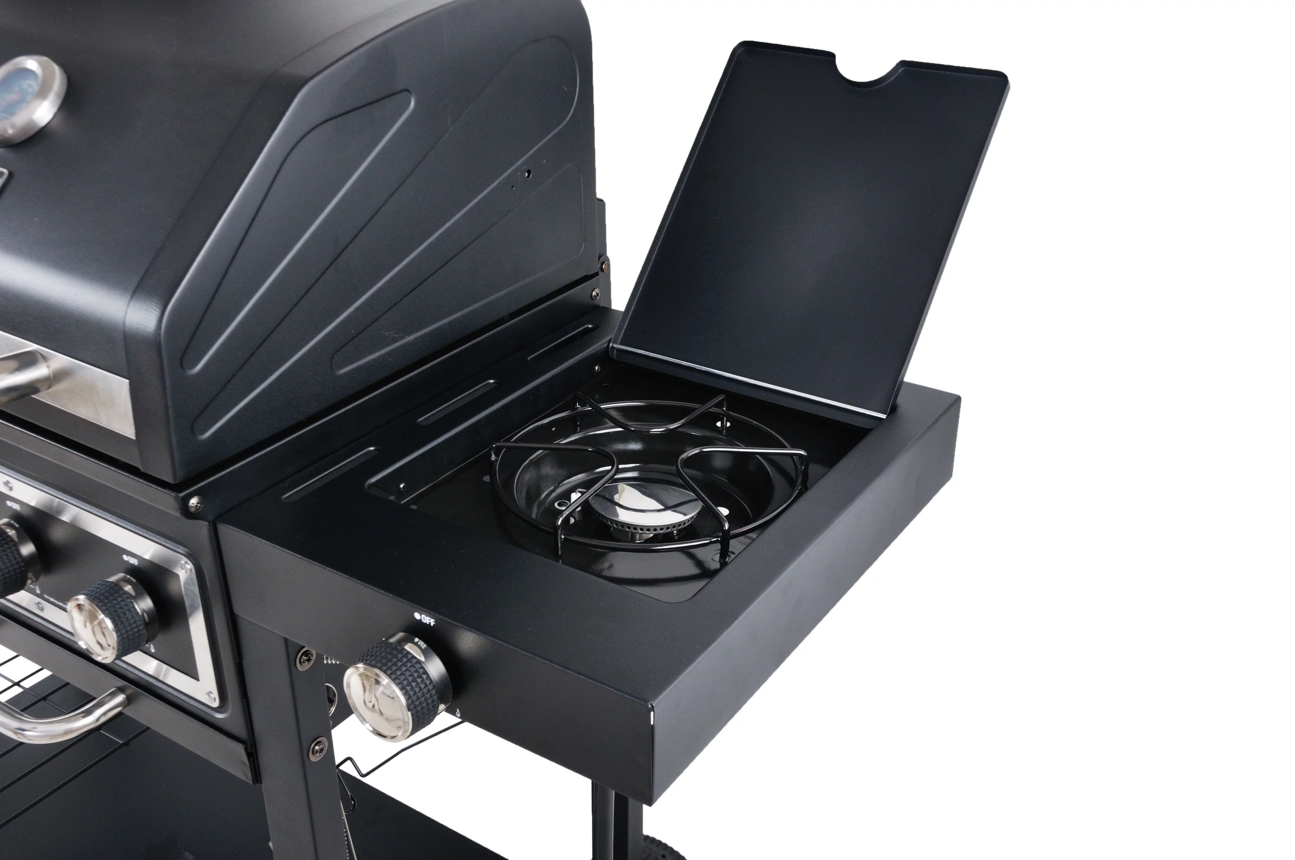RevoAce Dual Fuel Gas & Charcoal Combo Grill, Black with Stainless