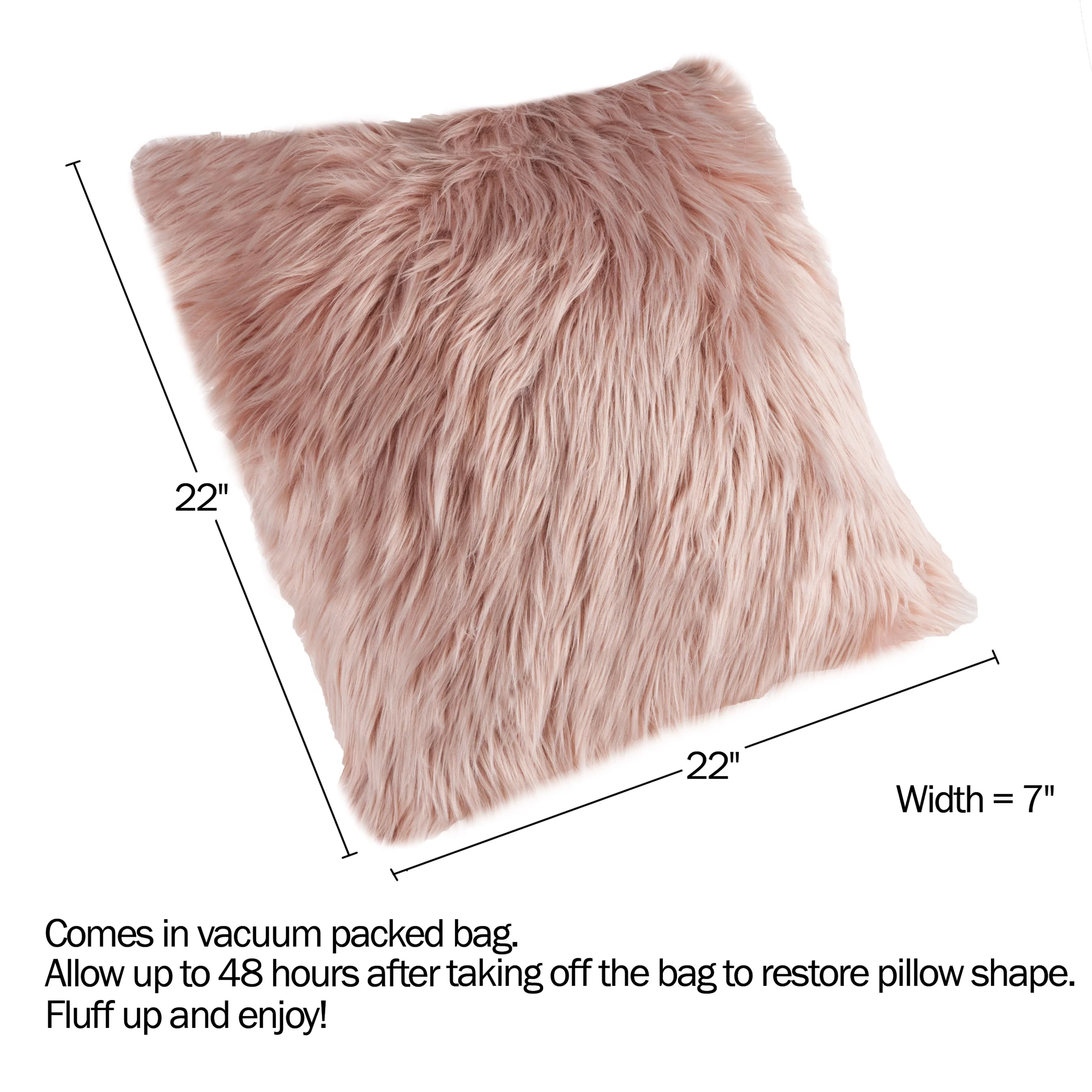 Lavish Home 22 in x 22 in Pink Polyester Adult Floor Pillow (1 Piece)