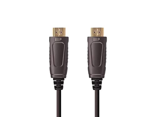 Monoprice 8K Ultra High Speed Fiber Optic Certified HDMI Cable - HDMI 2.1, 8K@60Hz, 4K@120Hz, 48Gbps, HDR, VRR, Active Optical Cable (AOC), 32ft, Black
