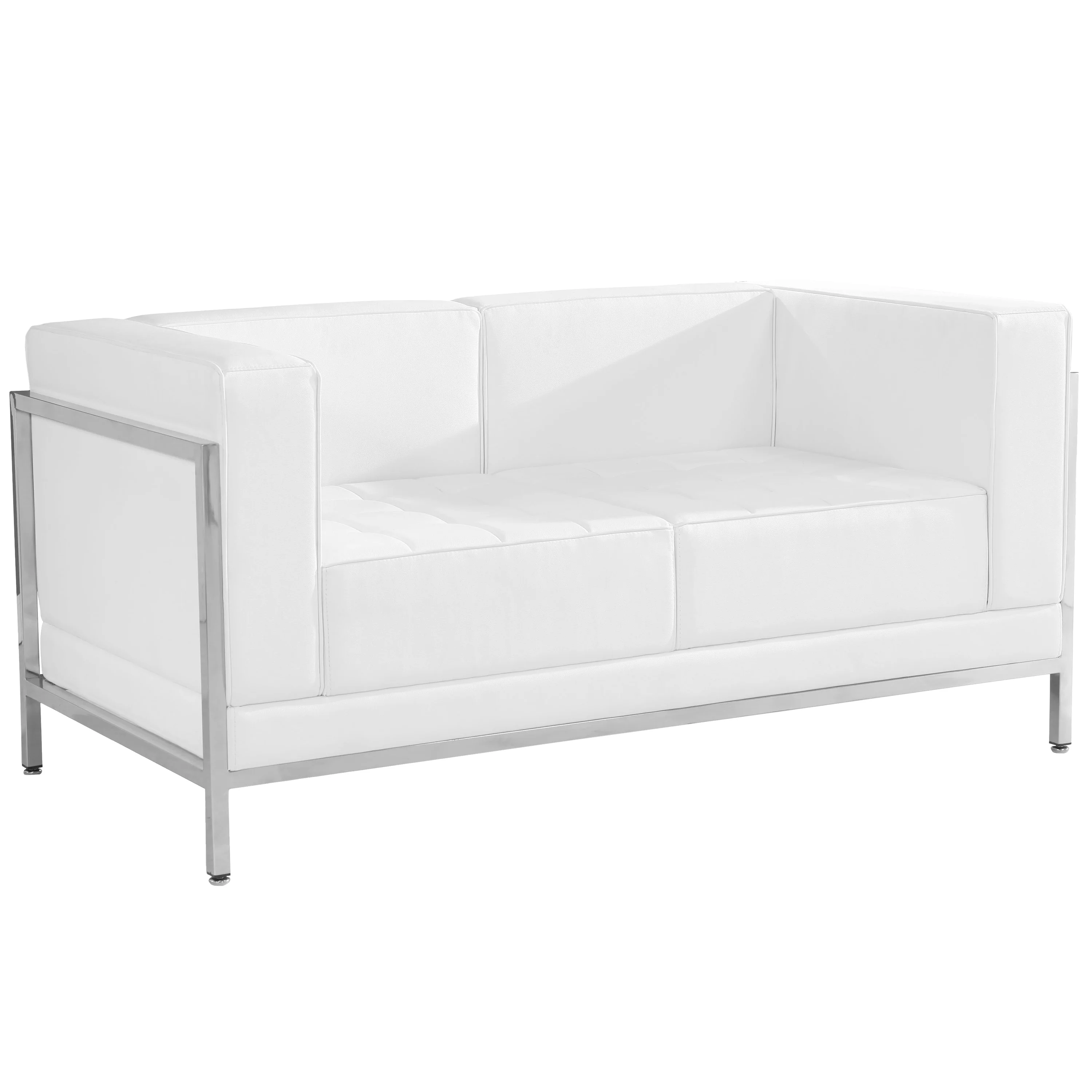 Flash Furniture LeatherSoft Modular Loveseat w/Quilted Tufted Seat &Encasing Frame - 57