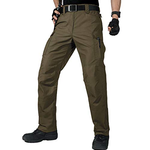FREE SOLDIER Men's Water Resistant Pants Relaxed Fit Tactical Cargo Work Pants with Multi Pocket