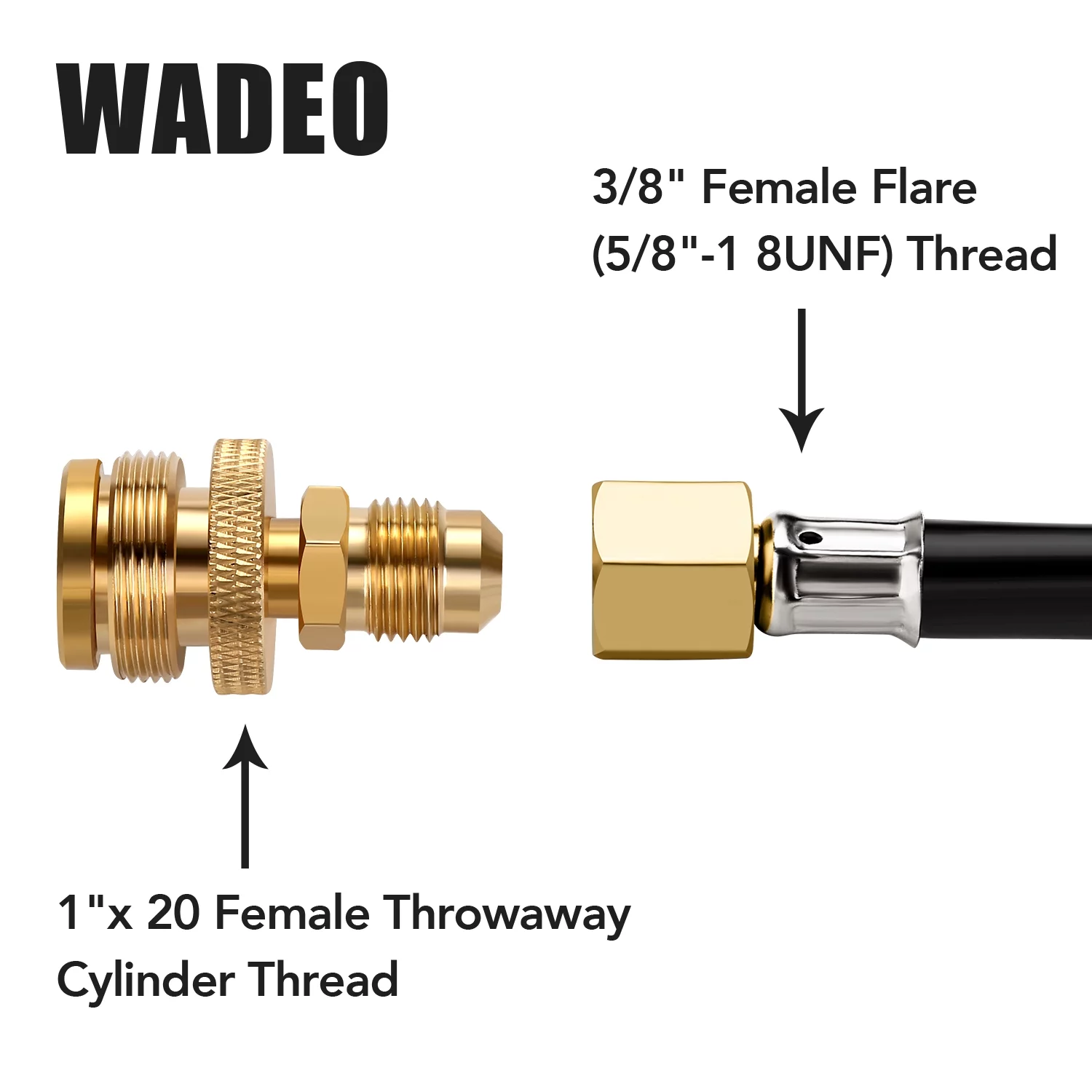 Wadeo 12 FT RV Propane Quick Connect Hose for RV to Grill, LP Propane Quick Connect for connecting 1 LB Throwaway Bottle, 1 LB Portable Appliance or 3/8 Female Flare to RV 1/4