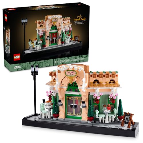 LEGO Icons French Café Paris Building Kit - DIY Set for Adults - Collectible Bedroom and Home Decor - Display for Home or Office - Gift for Coffee Lovers - 10362