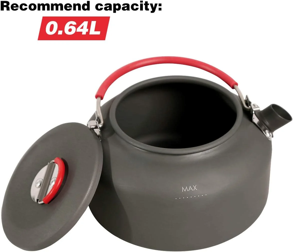 REDCAMP 0.8L Small Camping Kettle, Folding Water Pot with Carrying Bag, Compact Lightweight Tea Kettle for Outdoor Cooking Backpacking Picnic Fishing Boiling