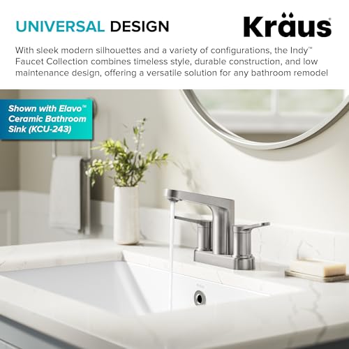 KRAUS Indy Single Handle One Hole Bathroom Sink Faucet in Chrome, KBF-1411CH