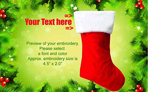 DSGN By DNA Personalized Custom Embroidered Christmas Xmas Plush Stocking 20 Inches