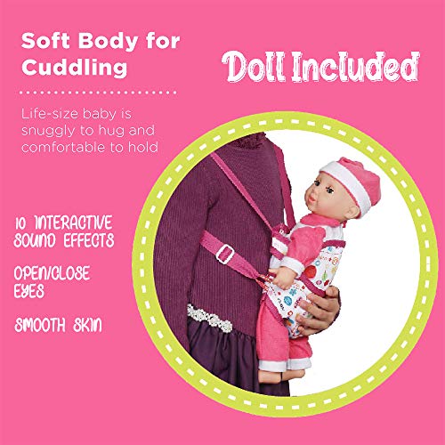 Liberty Imports 5-in-1 Deluxe Newborn Baby Doll Stroller Nursery Playset with Play Mat, Playard, Baby Carrier, and Travel Bag (Doll Included)