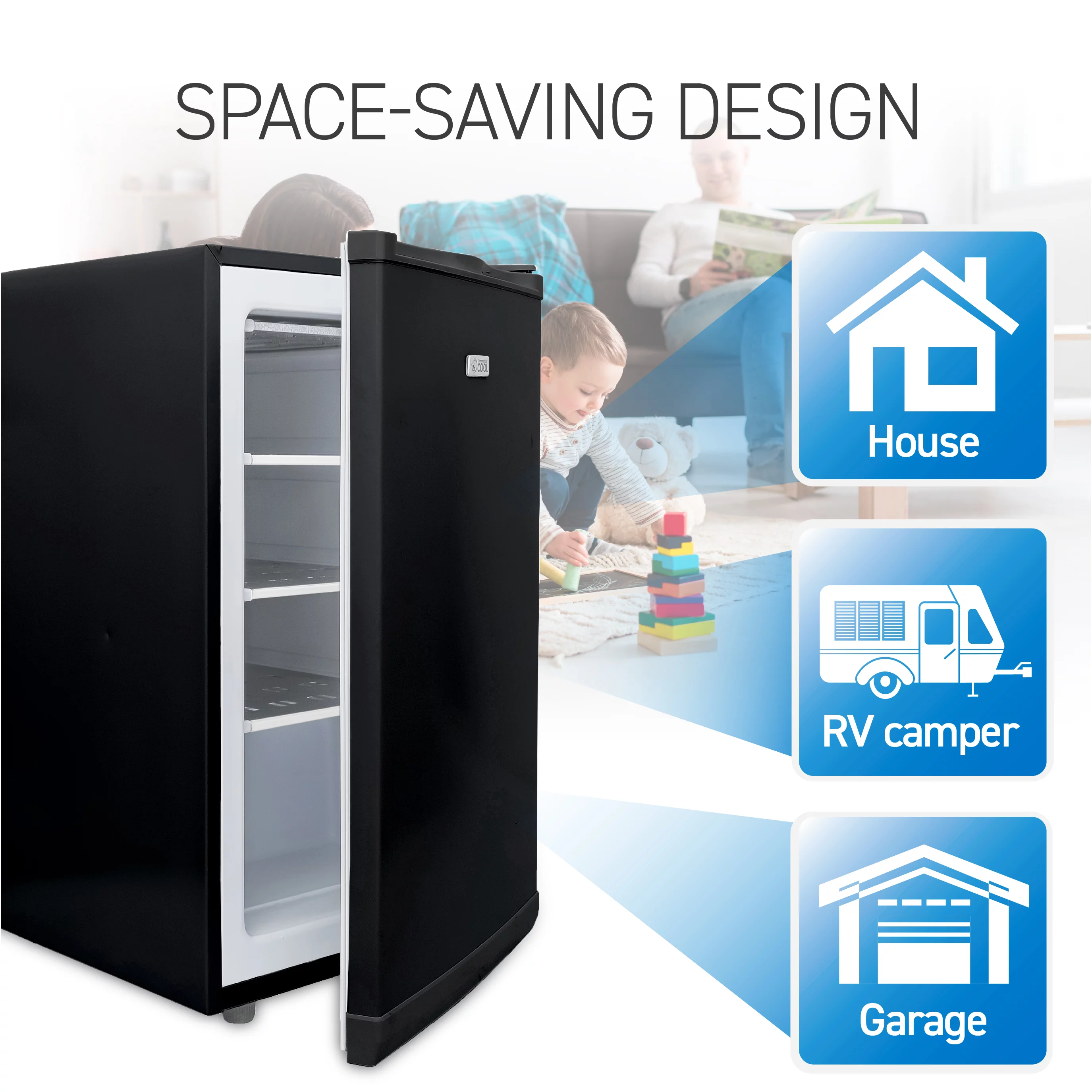 Commercial Cool CCUN28B Upright Freezer, 2.8 Cu ft, Black