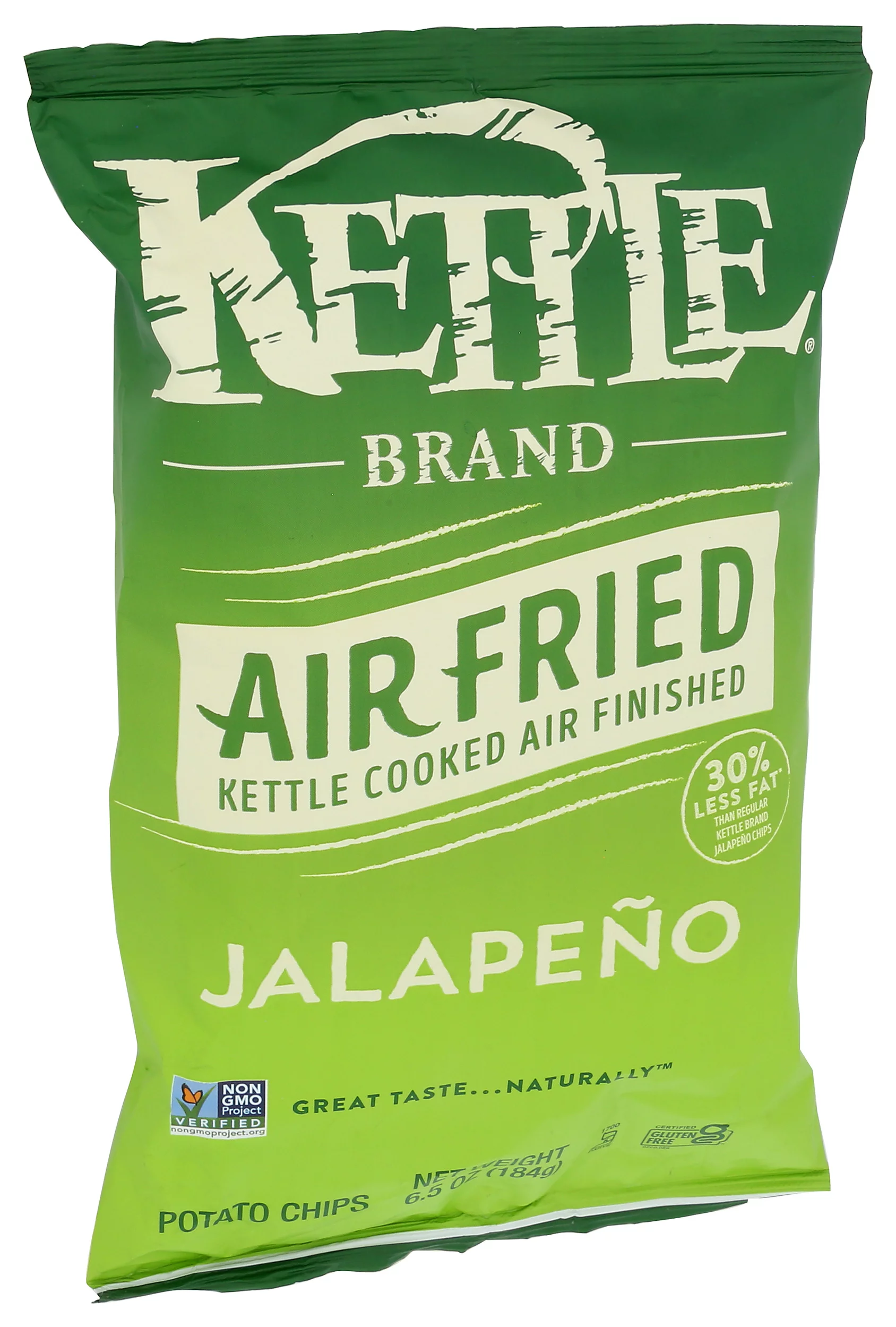 Kettle Brand, Kettle Cookedair Fried Potato Chips, Jalapeno, 6.5 Ounce Pack Of 12