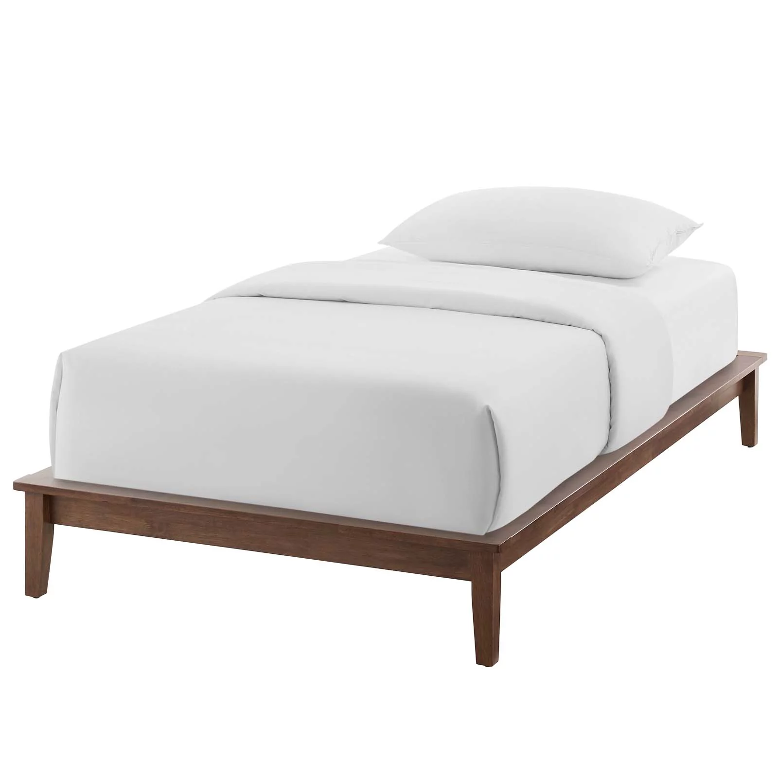 Modern Contemporary Urban Design Bedroom Twin Size Platform Bed Frame, Wood, Brown Natural