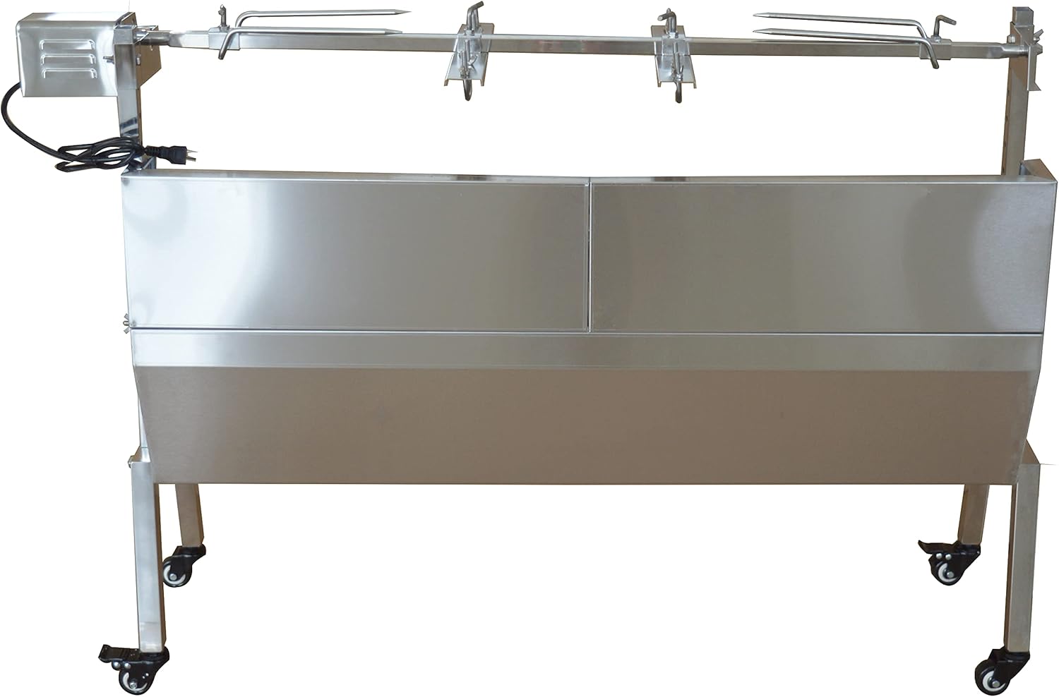 Rotisserie Grill Roaster 46 Inch Pig Grill Roaster Stainless Steel BBQ Charcoal Spit Electric Rotating Grill Lamb Spit Roaster 66lbs Capacity with Back Cover Guard