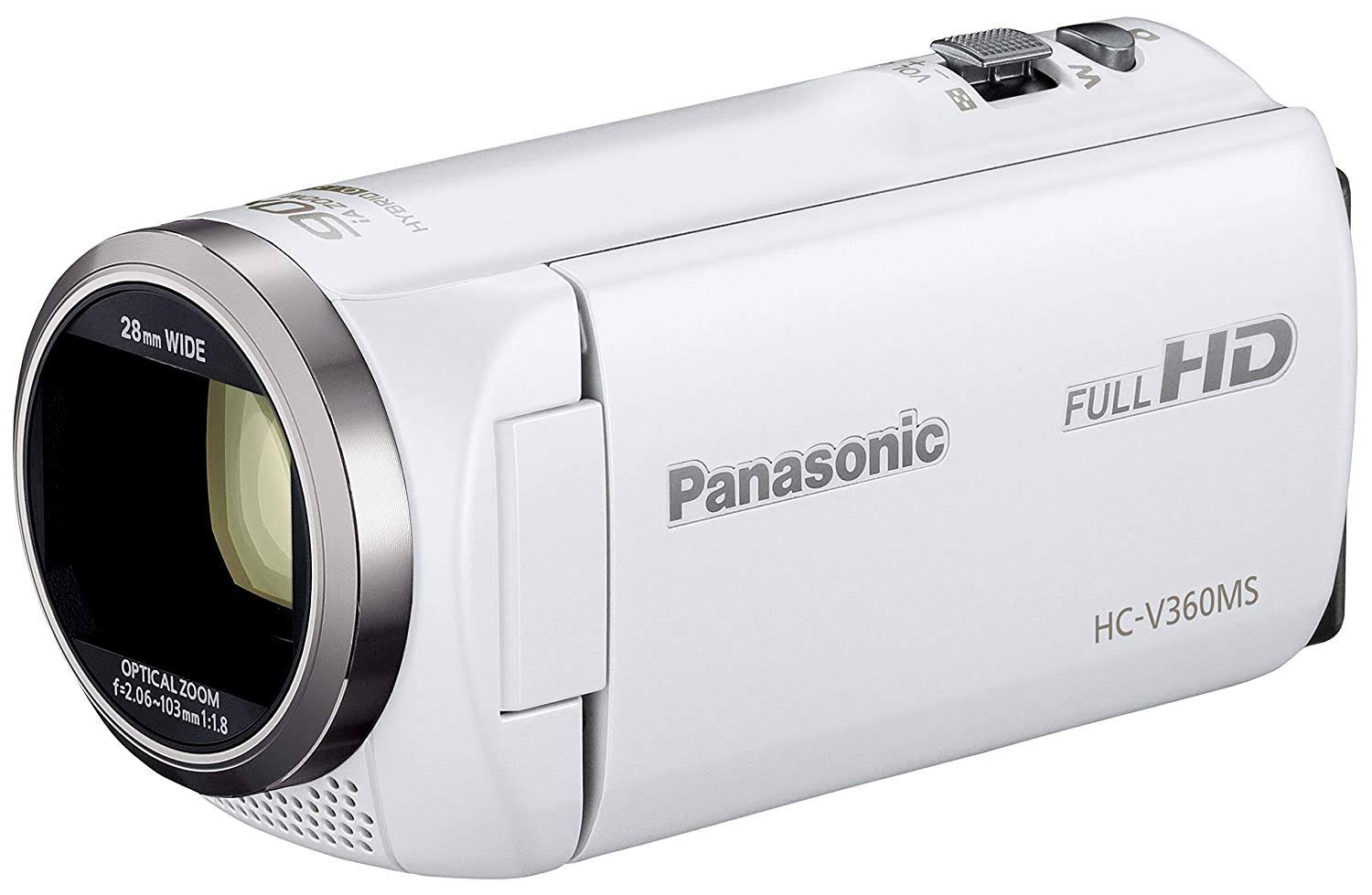 Panasonic HD Video Camera V360MS 16GB High Magnification 90X Zoom White HC-V360MS-W