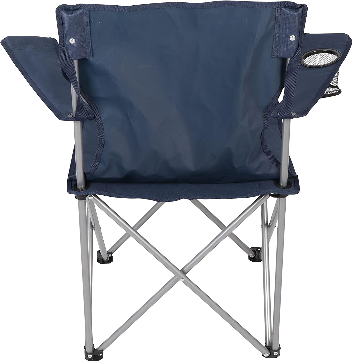Basic Quad Folding Camp Chair with Cup Holder, Blue, Adult
