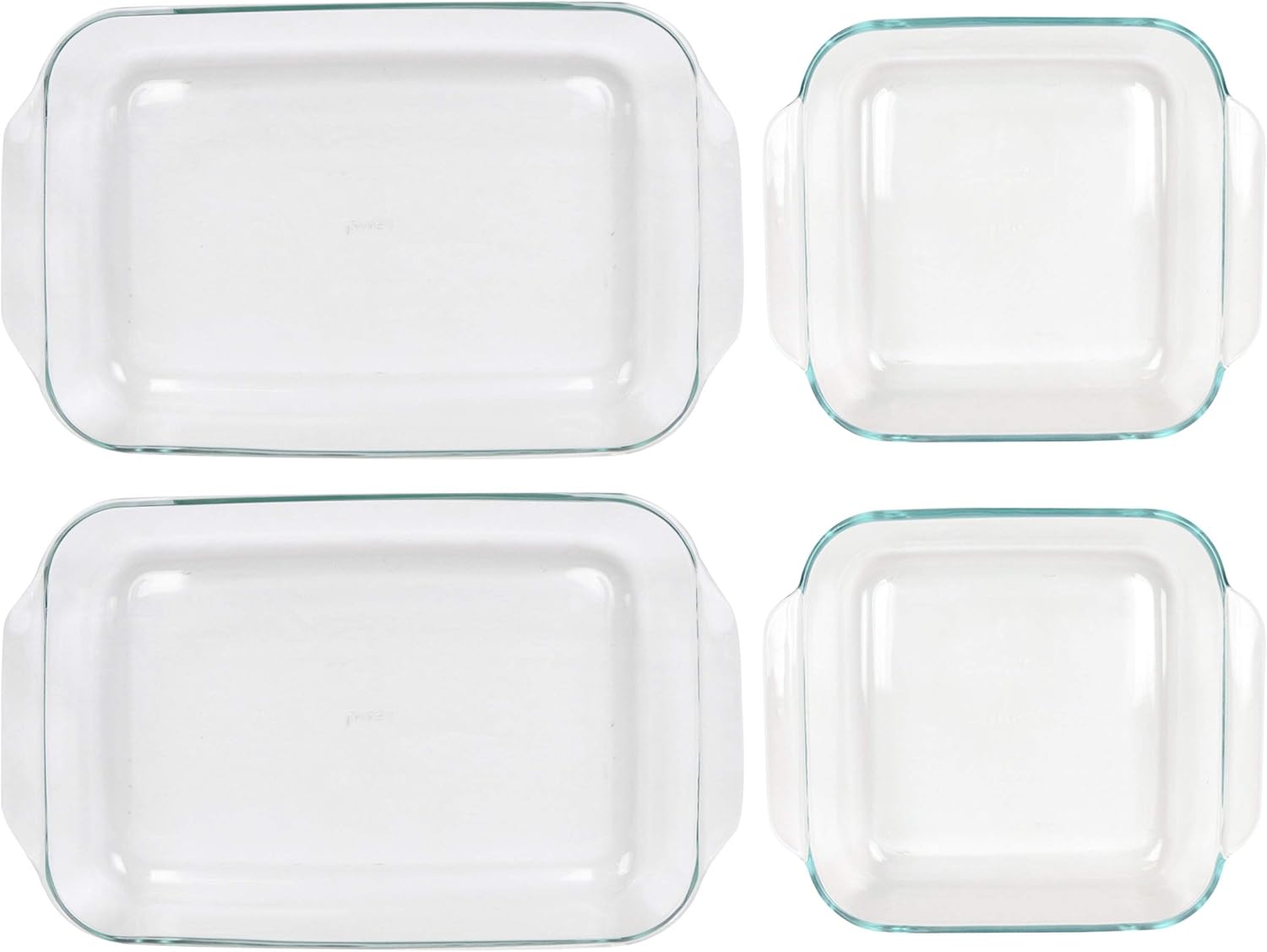 Pyrex (2) 233 3qt & (2) 222 2qt Glass Baking Dish Combo