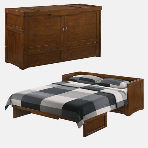 NIGHT & DAY Furniture Murphy Cube Cabinet Bed (White, Queen)