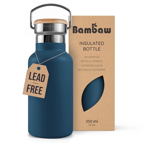 Bambaw 32 oz Water Bottle | Insulated Water Bottles | Water Bottle Stainless Steel | Insulated Travel Water Bottle | Insulated Water Bottle | Stainless Steel Water Bottles | 1 Liter Water Bottles