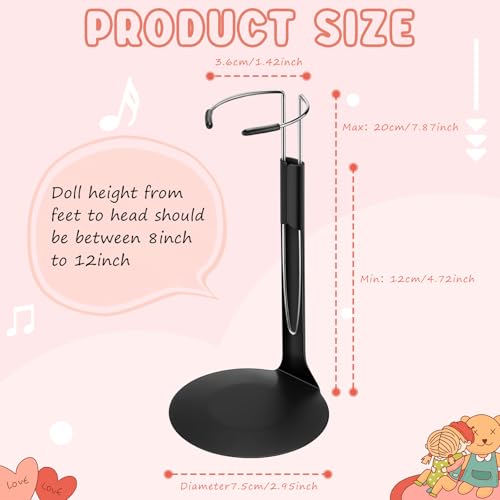 24 Pcs Doll Stands Adjustable Action Figure Stands with Expandable Waist Wire for 8