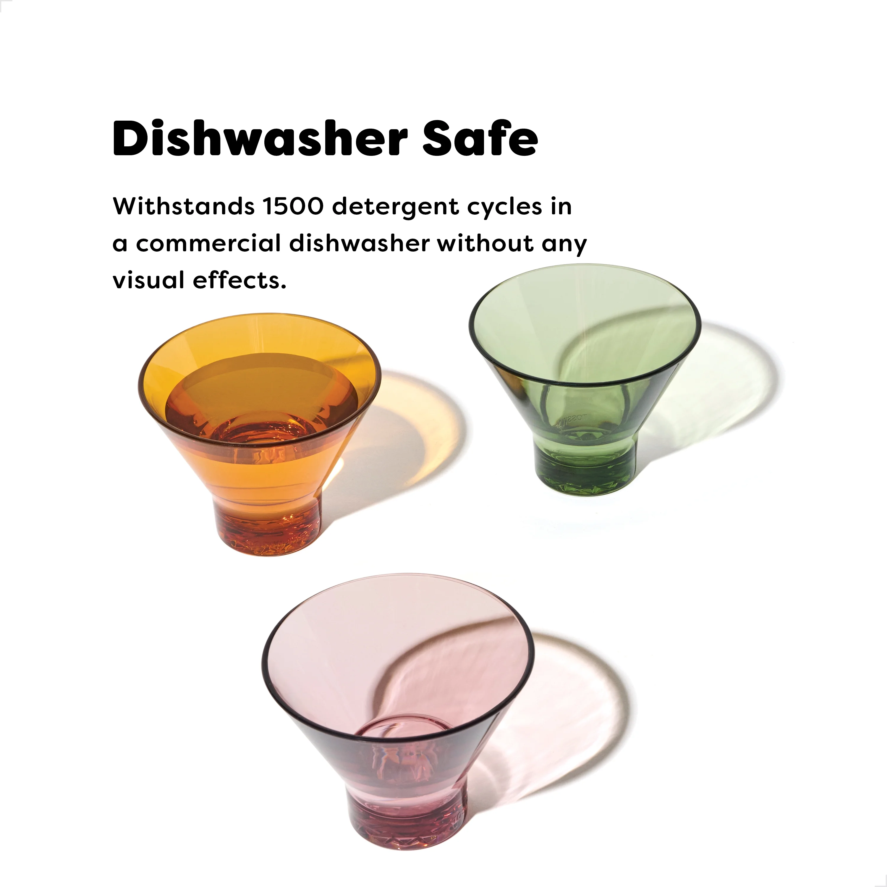 TOSSWARE RESERVE 8oz Stemless Martini Tritan™ Copolyester Glass - Mixed 4 Pack