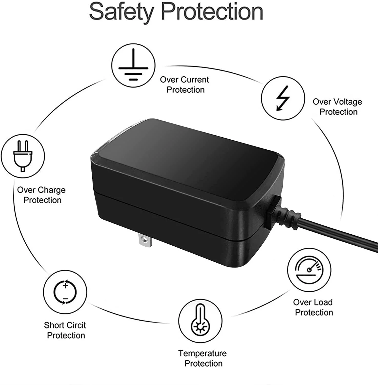 Omilik 12V AC DC Adapter compatible with Portable Oxygen O2 Concentrator Generator 12VDCPS Charger Input: 100V - 120V AC - 240 VAC 50/60Hz Worldwide Voltage Use (with 12V DC output)