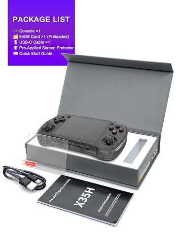 Powkiddy X35H Retro Handheld Game Console, - 10,000+ Games, 3.5