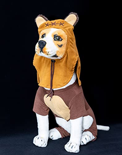 Bear Pet Costume Ears Hat Sweater Furry Clothes Cute Halloween Cosplay Costumes for Small Medium Large Dogs Cats (Small)