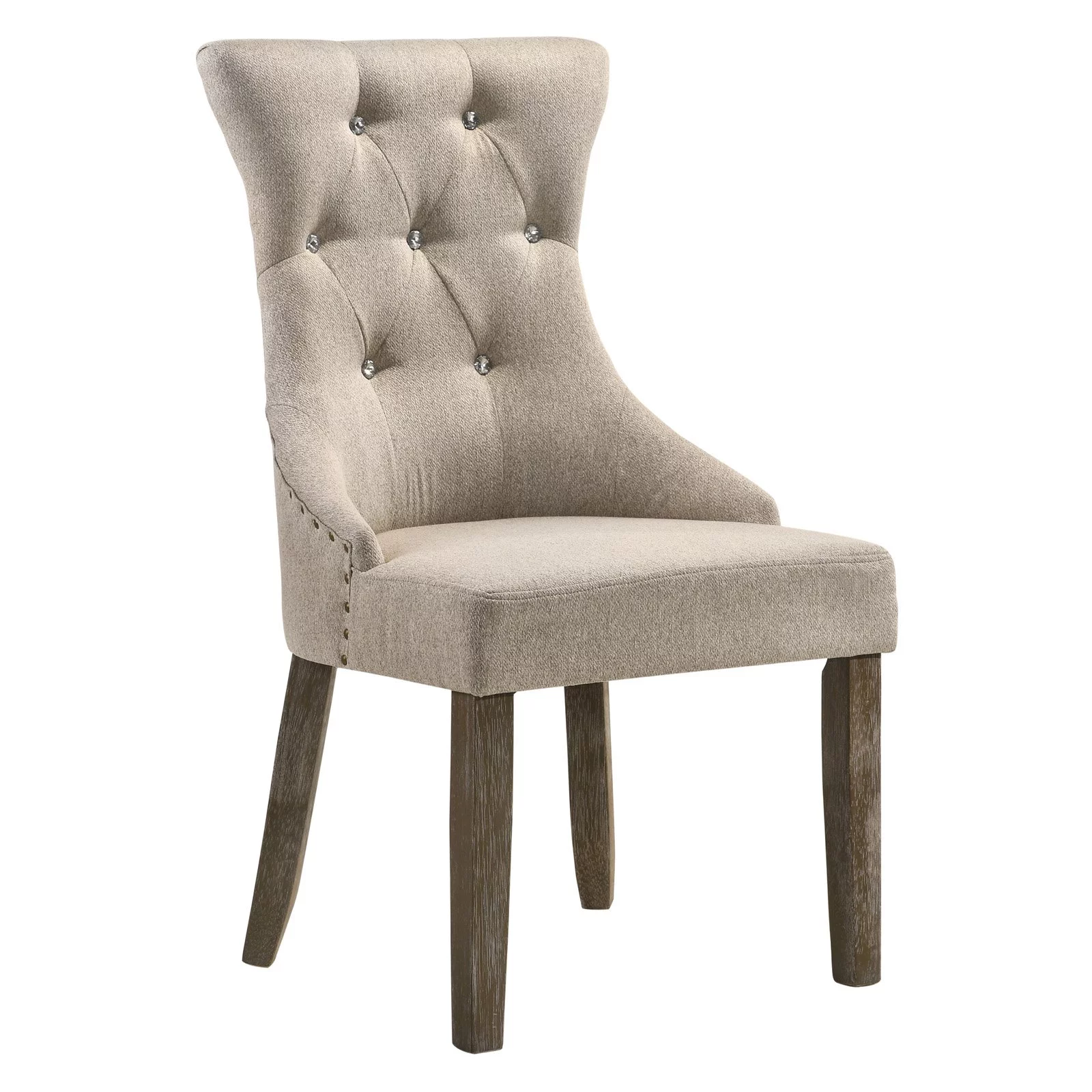 Acme Gabrian Upholstered Dining Side Chair in Reclaimed Gray (Set of 2) Indoor Dining Chairs