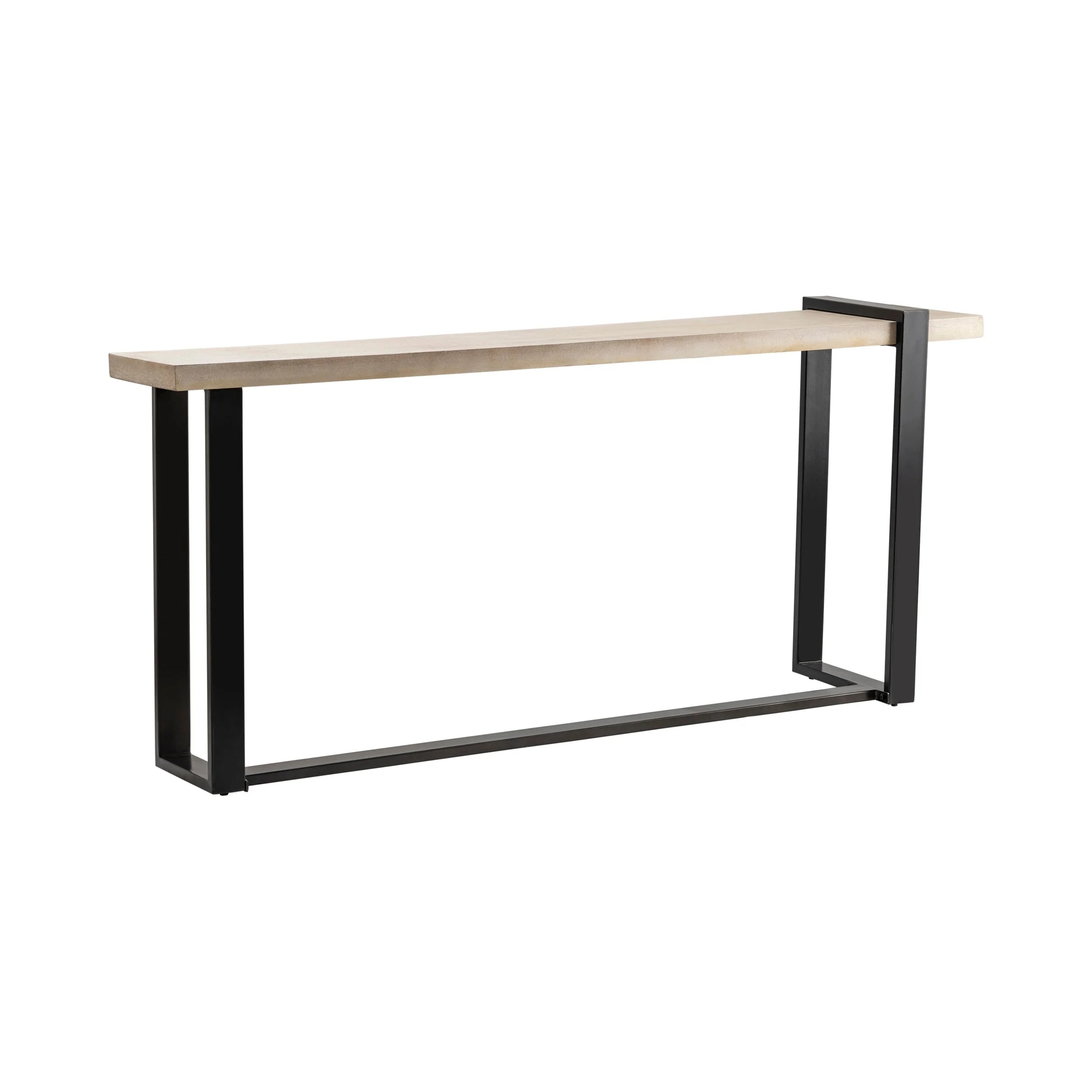 Matthews Farmhouse Metal and Wood Narrow Console Table Metal Black