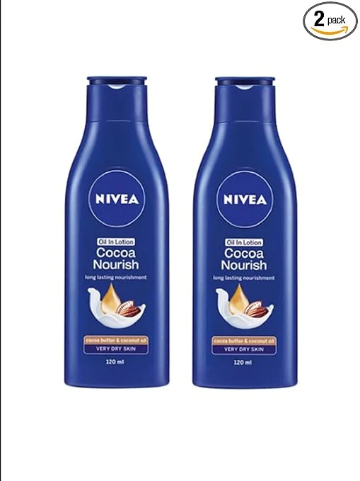 Nivea Unisex Set of 2 Cocoa Nourish Oil Body Lotion 200ml (pack of 2)