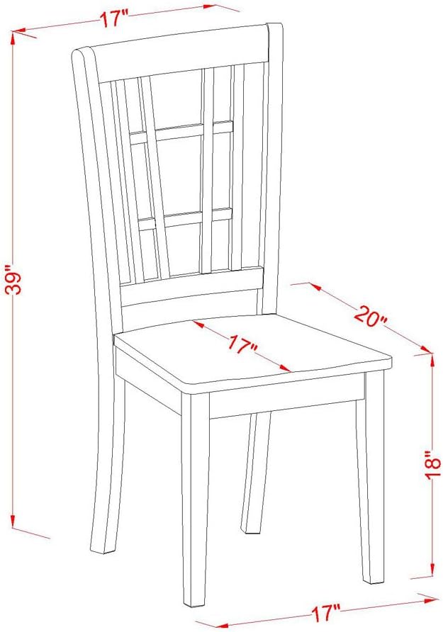 East West Furniture PLNI7-BCH-W 7 Piece Dining Set Consist of an Oval Dining Room Table with Butterfly Leaf and 6 Wood Seat Chairs, 42x78 Inch, Black & Cherry