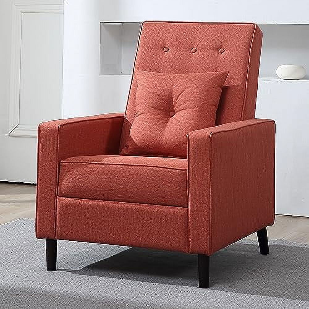 HOOMHIBIU Push Back Recliner Chair  Lounge Chair for Bedroom  Living Room Chair  Linen  Dark Gray  Single One