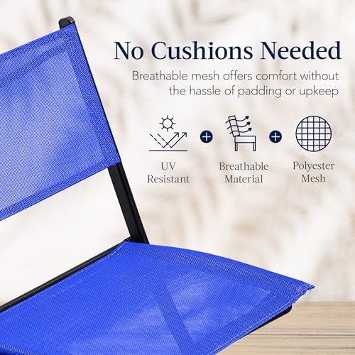 Best Choice Products 3-Piece Patio Bistro Dining Furniture Set w/Glass Tabletop, 2 Folding Chairs, Steel Frame, Polyester Fabric - Gray