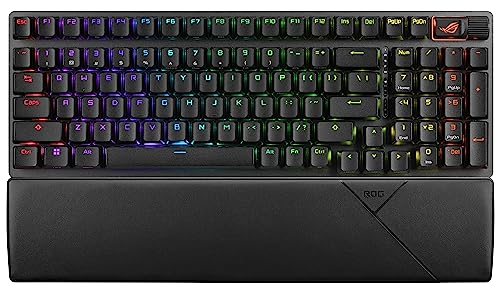 ASUS ROG Strix Scope II 96 Wireless Gaming Keyboard, Tri-Mode Connection, Dampening Foam & Switch-Dampening Pads, Hot-Swappable Pre-lubed ROG NX Snow Switches, PBT Keycaps, RGB-Black