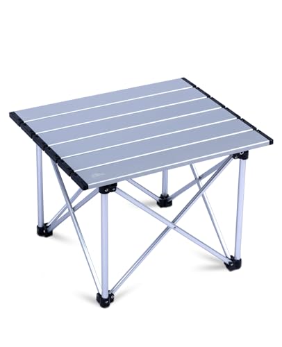 iClimb Ultralight Compact Camping Folding Table with Carry Bag (Blue - S)