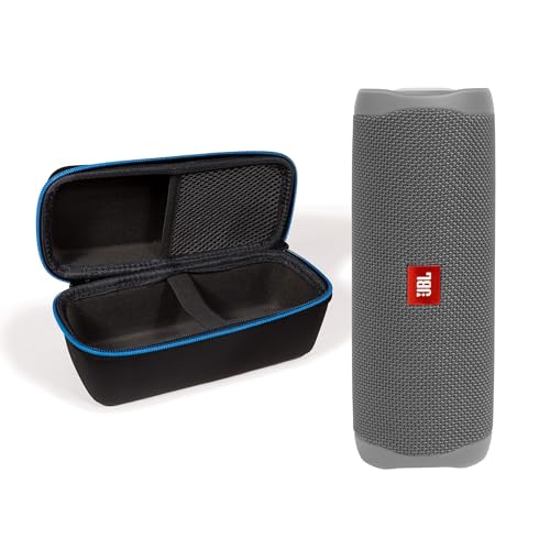 JBL Flip 5 (Black) + Bundle with divvi! Protective Hardshell Case