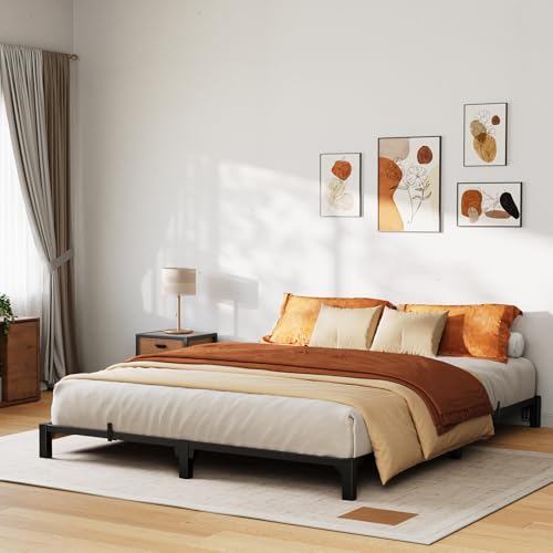 GarveeHome 10 Inch Full Tool-Free Bed Frame, Heavy Duty Metal Platform Bed Frame with Durable Iron Slat Support and Legs, No Box Spring Required, No Screws Needed, Support Up to 800 Lbs